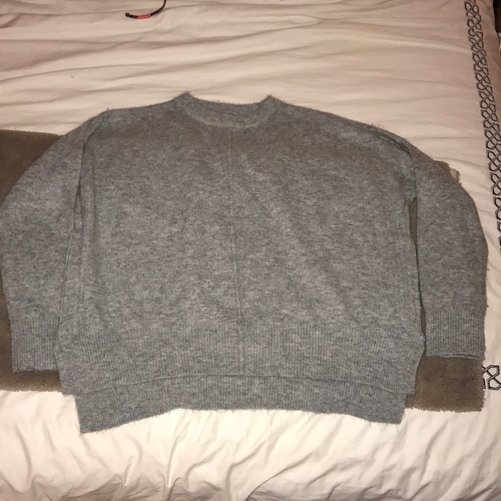 Grey sweater with side zippers